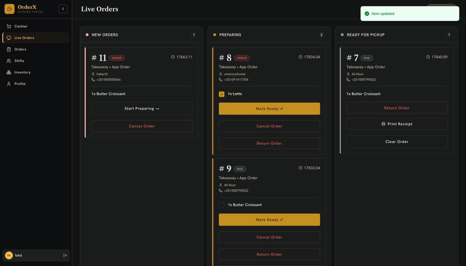 OrderX — screenshot 2